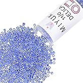 Miyuki Delica Seed Beads – Size 11/0 (1.6 mm), DB0240, Lined Crystal Sapphire, 7.2 g, Approx. 1440 Beads, Made in Japan