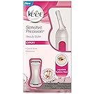 Veet Sensitive Precision Hair Trimmer Beauty Styler: Eyebrow trimmer & shaper, facial hair trimmer, bikini line trimmer, and underarm trimmer all-in-one, Bag & Battery Included, Waterproof