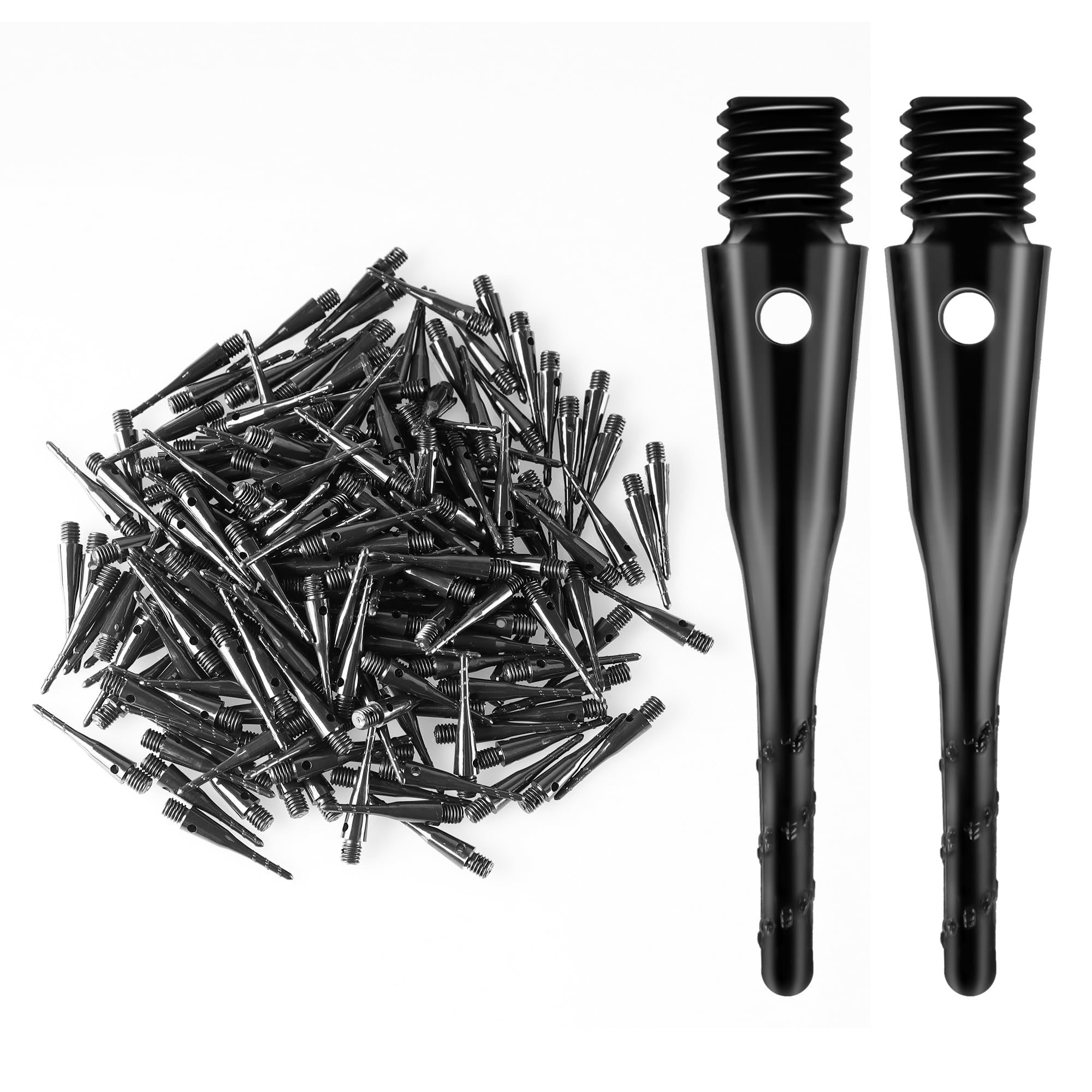 CyeeLife 2BA Thread Soft Tip Dart Point 200 Pack, Dart Accessory - Black