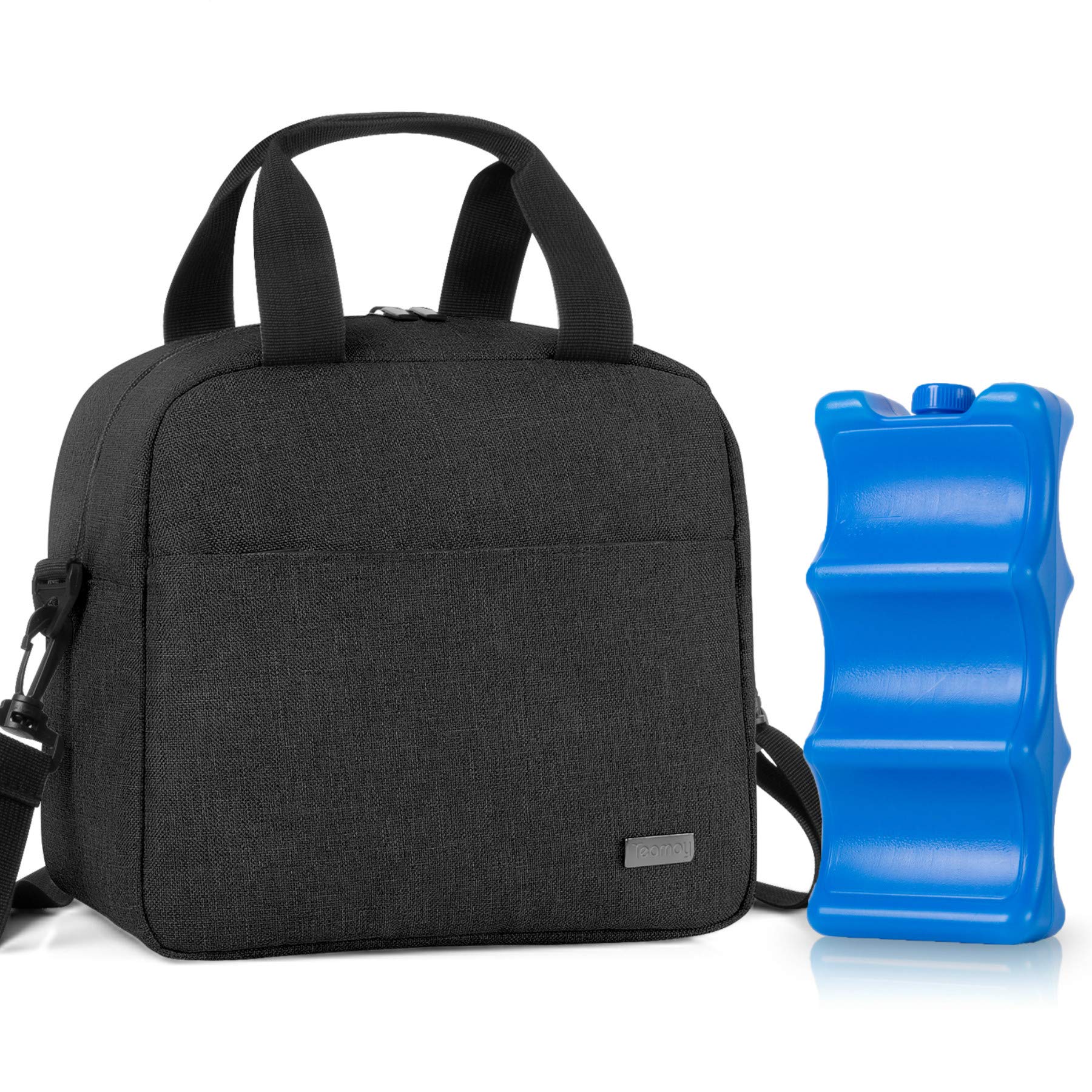 Teamoy Breastmilk Cooler Bag with Ice Pack, Baby Bottle Cooler Bag for 6 Breastmilk Bottles (up to 270ml), Black