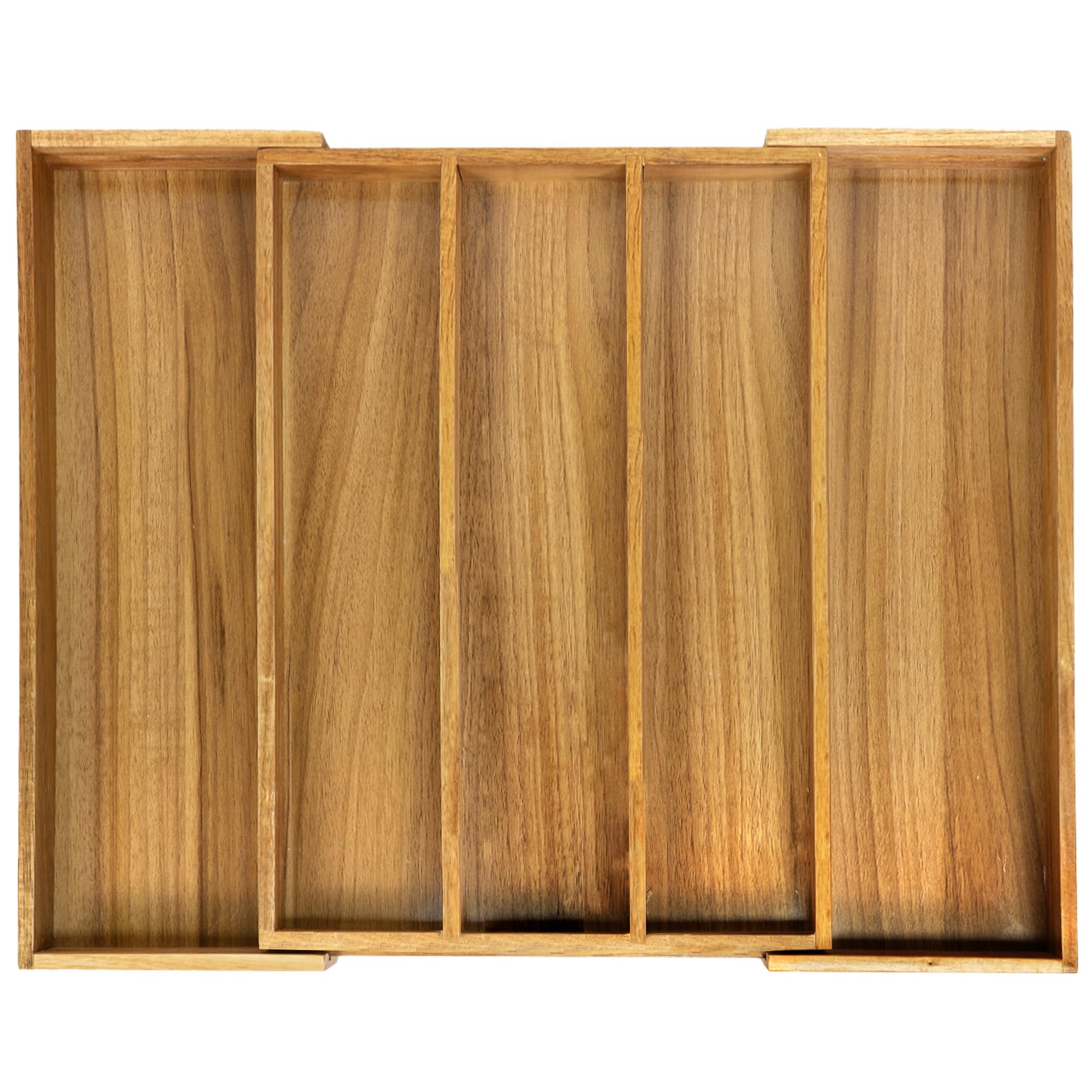 Photo 1 of **DAMAGED**
VaeFae Acacia Kitchen Silverware Organizer, Cutlery Drawer Organizer with 5 Compartments, Wooden Utensil Holder for Flatware and Cooking Tools