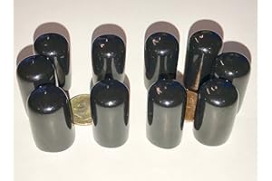 SBD LTD. SBDs (Pack of 25): 5/8"- 11/16" Round Black Vinyl Flexible End Cap Bolt Screw Rubber Thread Protector Safety Cover | for 0.625 Inch Pipe Post Tubing Rod OD Cover - 1" inside Height