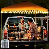 Hohean 1 Pack 40ft 80LEDs Canopy Lights for 10'x 10' Pop Up Canopy Tent | Tent Lights Outdoor Battery Powered with 8 Modes, Bright Camping Canopy String Lights, Suitable for Tailgate Party