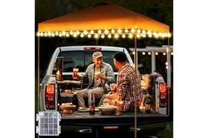 Hohean 1 Pack Canopy Tent Lights, 40ft 80LEDs Canopy Lights Outdoor Battery Powered with 8 Modes, Bright Camping Canopy String Lights for 10' x 10' Pop Up Canopy Tent, Suitable for Tailgate Party