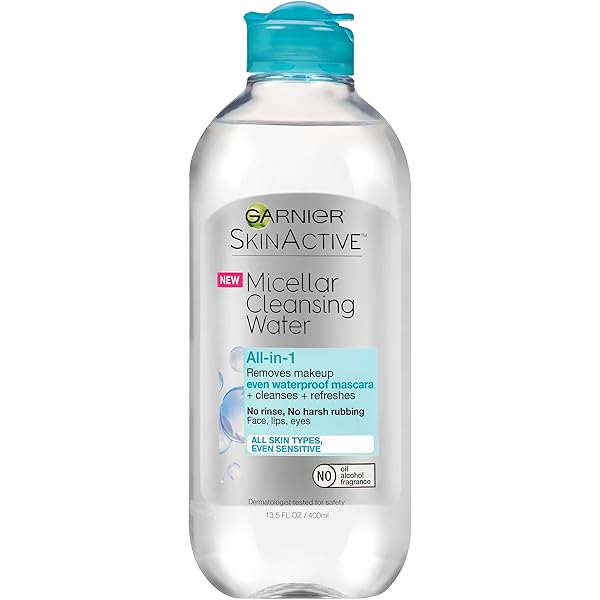 GARNIER SKINACTIVE MICELLAR CLEANSING WATER, FOR WATERPROOF MAKEUP, ALL SKIN TYPES, 13.5 FL. OZ.