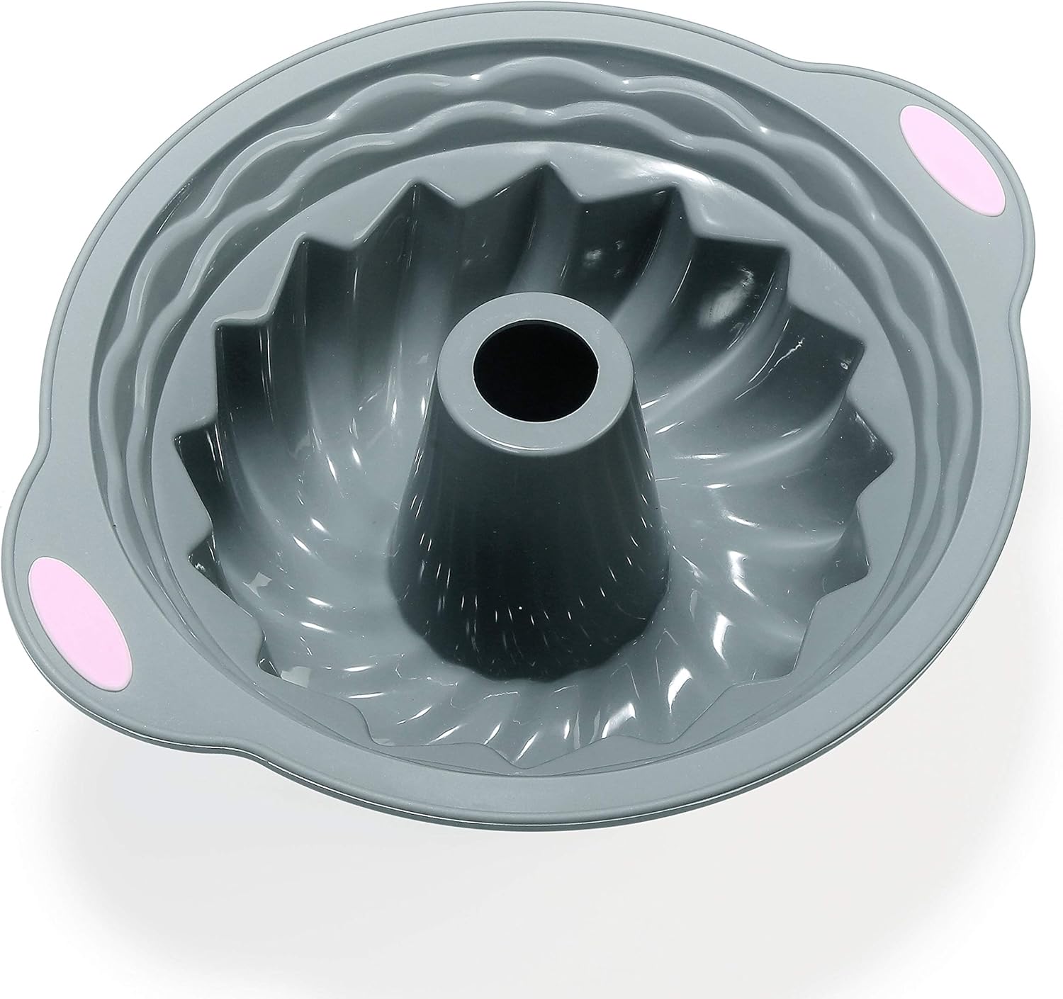 To encounter 31 Pieces Silicone Bakeware Set - 7 Silicone Baking Cake Pans - 24 Silicone Cake Molds Non Stick Muffin Cups Liners with Metal Reinforced Frame More Strength (Light Gray with Pink): Kitchen & Dining