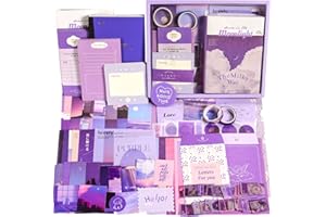 OFFIGIFT Scrapbooking Supplies Kit, 351pcs Bullet Junk Journal Kit with Journaling Supplies Aesthetic Scrapbook Paper A6 Grid Notebook, Scrapbook Kit, Craft DIY Gift for Adult Teen Girl Kid Women, Moonlight