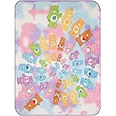 Care Bears Fleece Throw Blanket Tie Dye Throw - Cheer Friend Funshine Good Luck Soft Fleece Throw Blanket