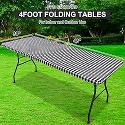 Spotjoy Rectangle Picnic Table Cloth, Waterproof