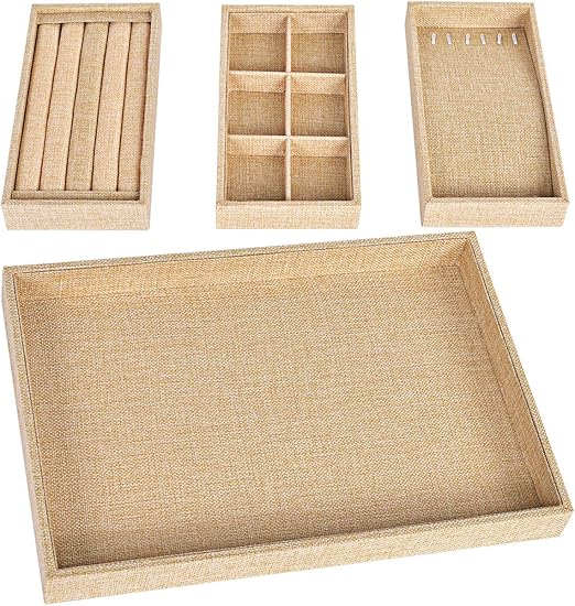 Amazon Com Viefin Sackcloth Stackable Jewelry Tray Earring