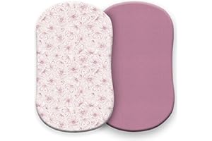 Pobibaby Premium Bassinet Sheets – Ultra-Soft Cotton Blend, Breathable Baby Bedding, Fits Standard Bassinet Mattress, Floral 