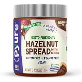 Pyure Keto Hazelnut Chocolate Spread | Sugar-Free Vegan Snack, 13 Oz Jar | Keto Hazelnut Chocolate Spread With 2g Net Carbs For Sugar-Free, Vegan, Gluten-Free, Peanut-Free Snacks And Baking