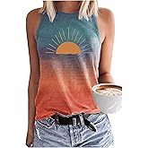 Womens Summer Casual Tank Tops Country Concert Tops Sunshine Beach Racerback T Shirts Cowgirl Tank Tops Cami