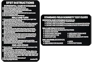 JunehenTB SFST Thick Card Standardized Field Sobriety Test, Black Metal Bend-Resistant SFST Card with Clues, SFST Instruction Police Law Enforcement Gifts (HVBR-EN-BLK-1P)