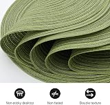 Pauwer 38cm Round Placemats Set of 6 Green Woven Heat Resistant Non Slip view 3