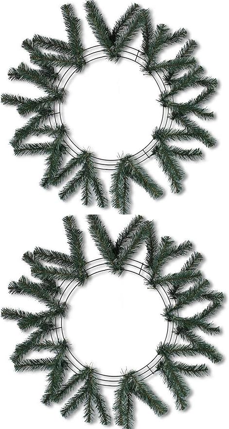 Amazon Co Jp Craig Bachman ワイヤーリースフォーム 15インチ 25インチ Oad 作業リース ダークグリーン ネクタイ18本セット ホーム キッチン