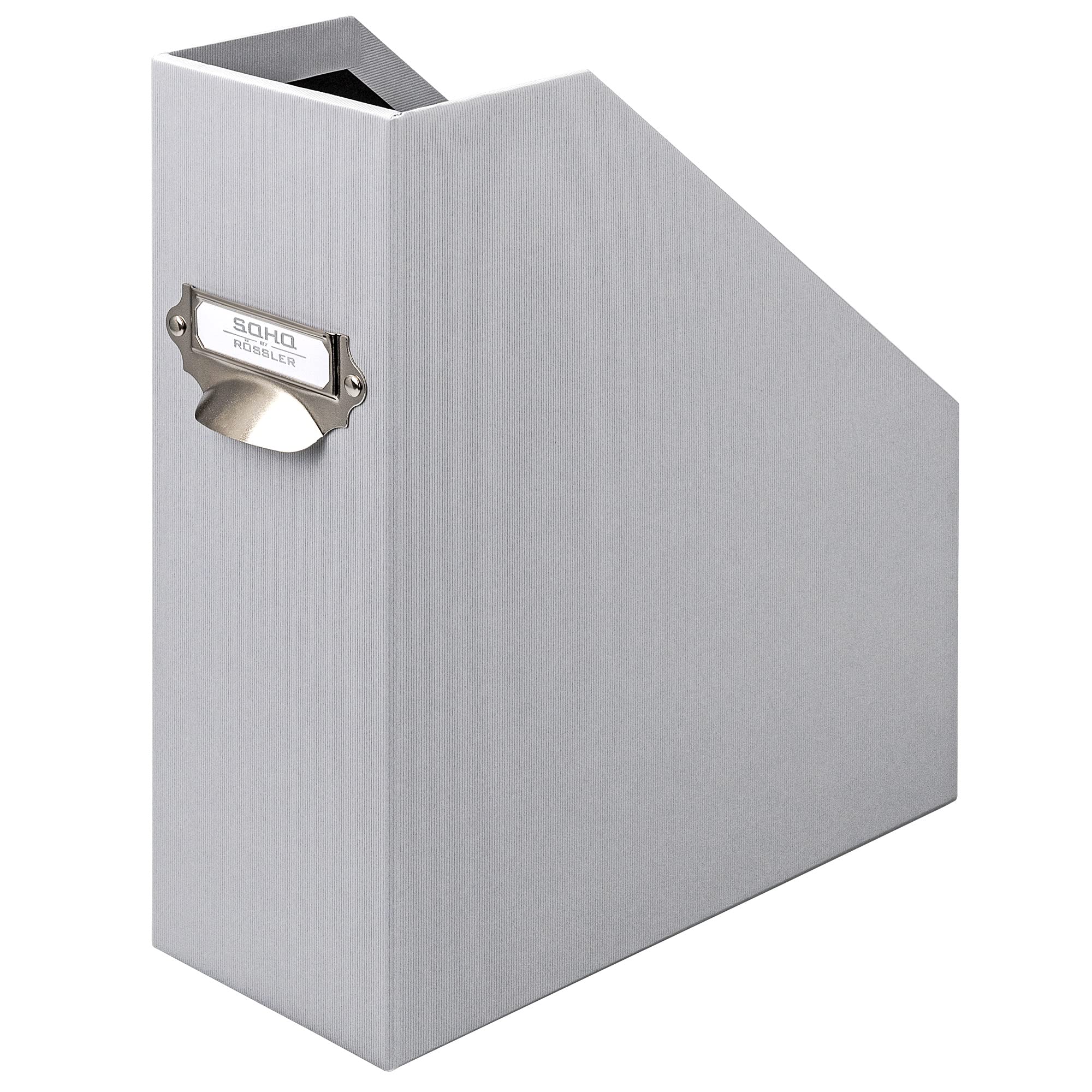 Rössler Papier 1318452171 - S.O.H.O. Tijdschriftenmap voor DIN A4, met handvat en beschrijfbaar etiket, 11,5 x 26 x 31,5 cm, steen, 1 stuk