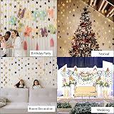 Udewo 52 Feet Reflective Star Paper Garland Gold 4 Pack 13ft Each Banner view 7
