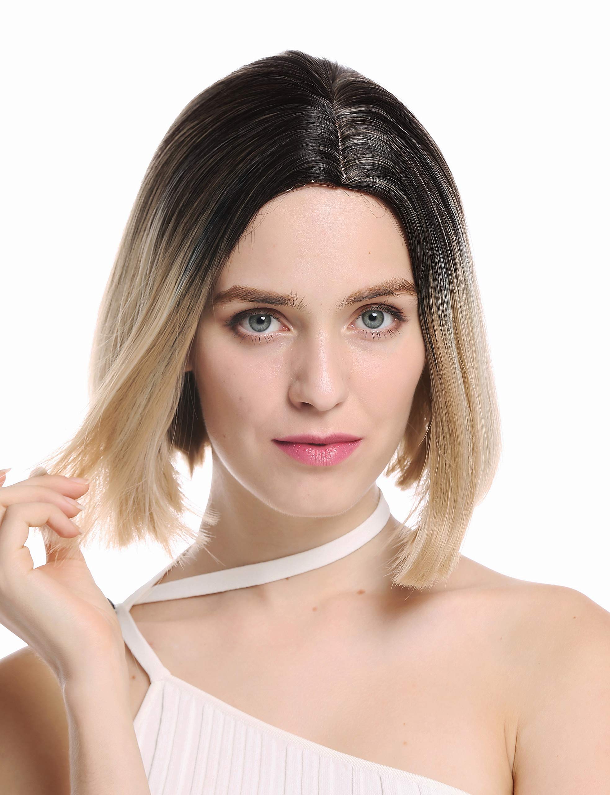 WIG ME UP - GFW2933-18+613+ women's quality wig short long bob middle parting sleek ombre black blonde highlights