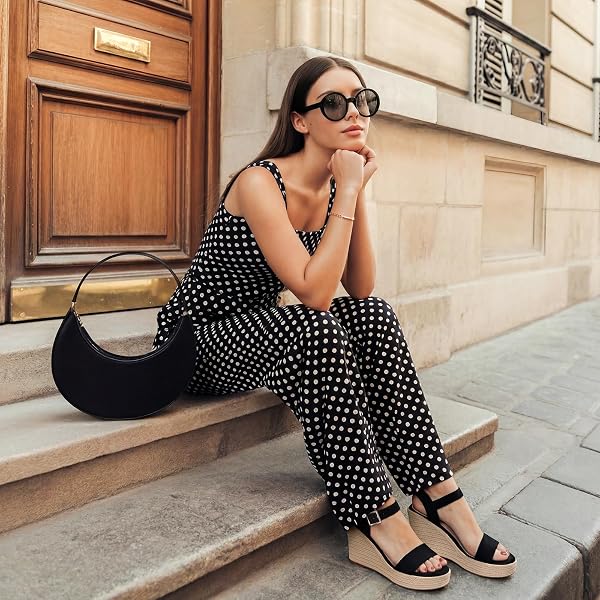 VICKI·VICKI WOMEN’S WEDGES SANDALS PLATFORM WEDGE HEELS ESPADRILLES WOMEN SHOES SANDALS BLACK SIZE 11