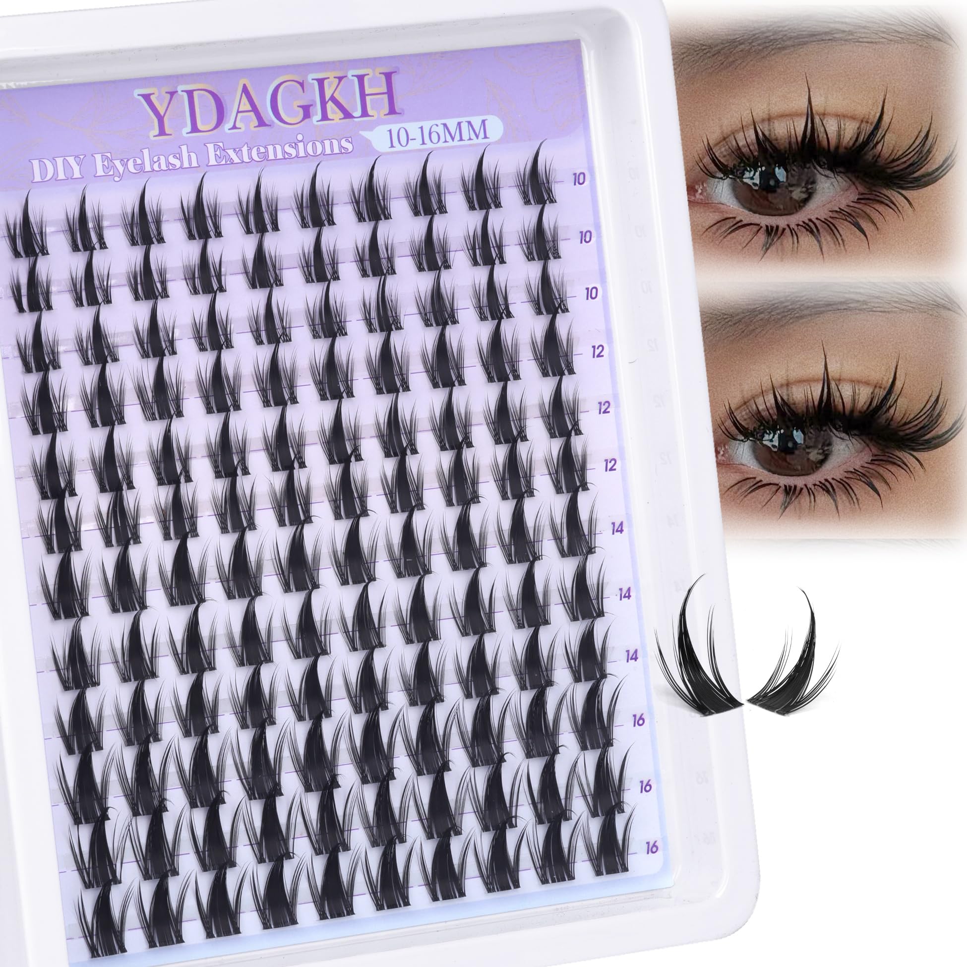 Photo 1 of Anime Lash Clusters with Spikes Manga Eyelash Clusters Invisible Band Spiky Clusters Eyelash Extensions Natural Cluster Lashes Wispy 10-16mm DIY Lash Extension Clear Band Doll Individual Lashes 120Pcs