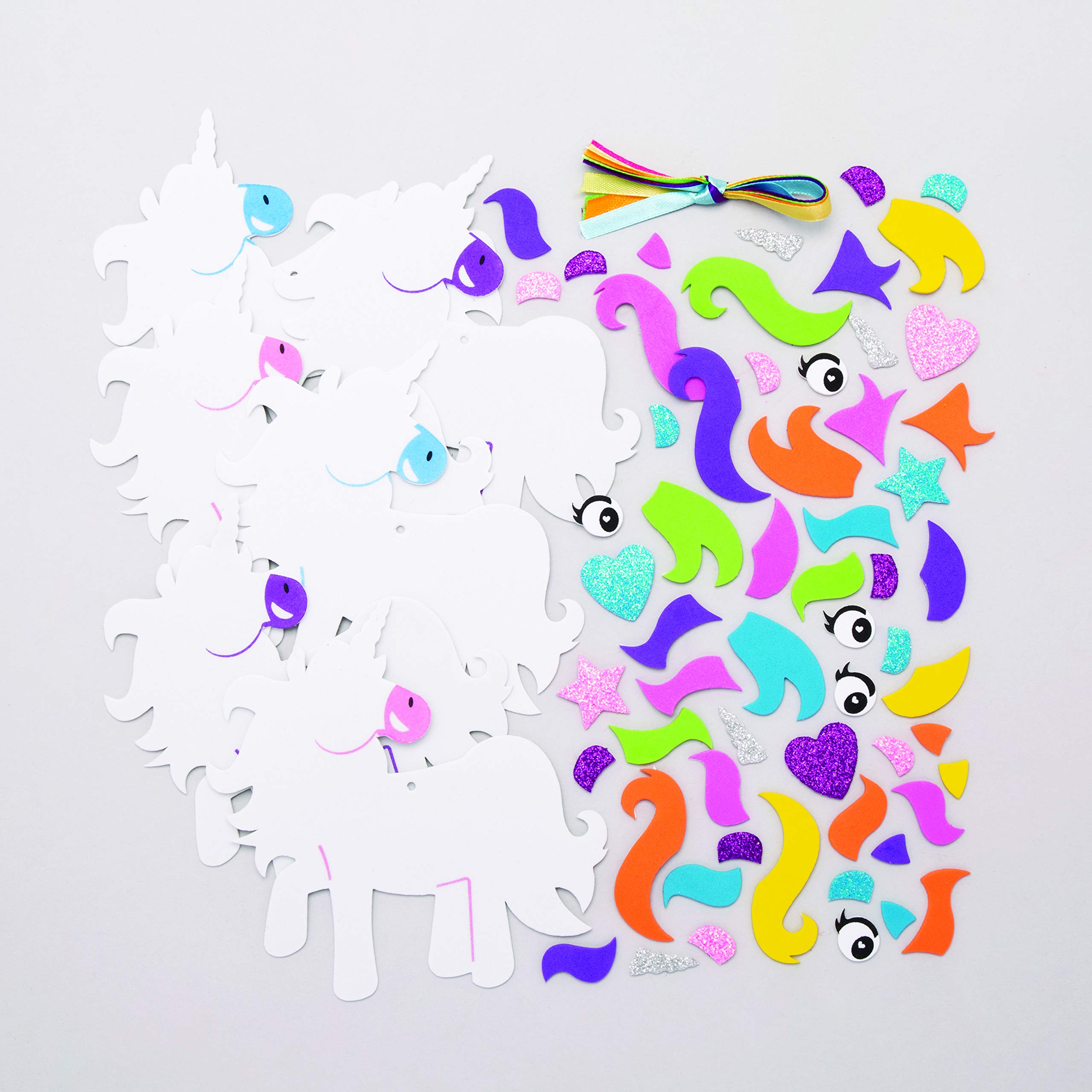 Baker Ross Unicorn Mix & Match Decoration Kits, Ideal for Kids and Crafts (Pack of 6)