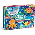 Mudpuppy Ocean Friends 4-in-a-Box Puzzle Set from Mudpuppy, Includes 4 Progressive Jigsaw Puzzles for Kids with 4-12 Pieces, Colorful Ocean Animal Illustrations, for Kids Ages 2+