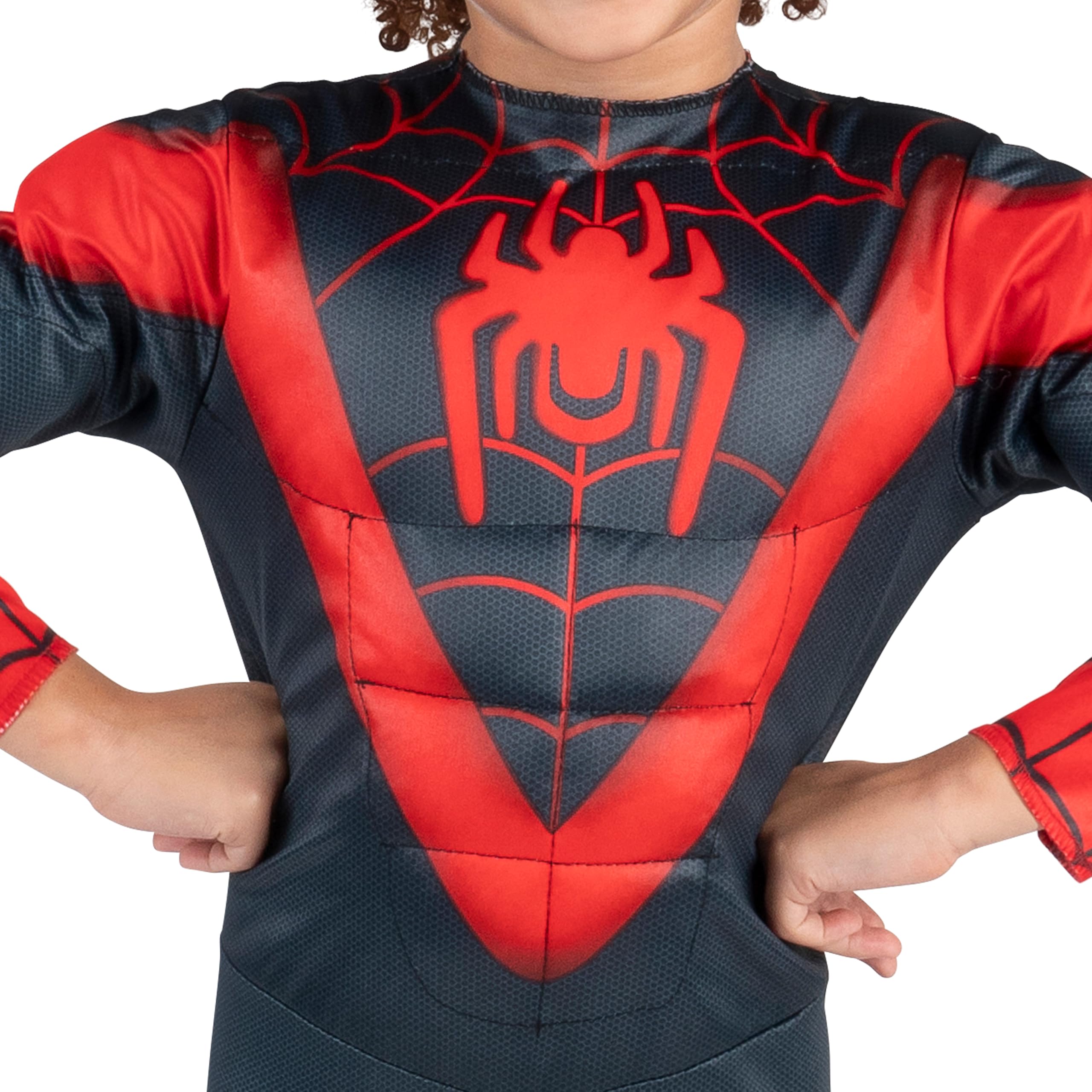 MARVEL Official Toddler Deluxe Halloween Costume - Premium Quality Padded Jumpsuit and Fabric Headpiece (3T-4T)