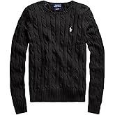 RALPH LAUREN Women's Crewneck Cable Knit Pony Logo Sweater