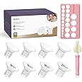 Nuliie 8PCS Flange Sizing Kit 14/16/18/20mm for 24mm Flange/Shield of Most Pumps, Silicone Flanges Insert for Momcozy/Spectra Electric Breast Pump, Breastfeeding Essential Pumping Kit for Moms
