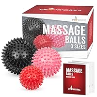 Proworks Spiky Massage Balls | Deep Tissue Trigger Point Roller Set for Muscle Recovery, Reflexology and Stress Relief - Set of 3