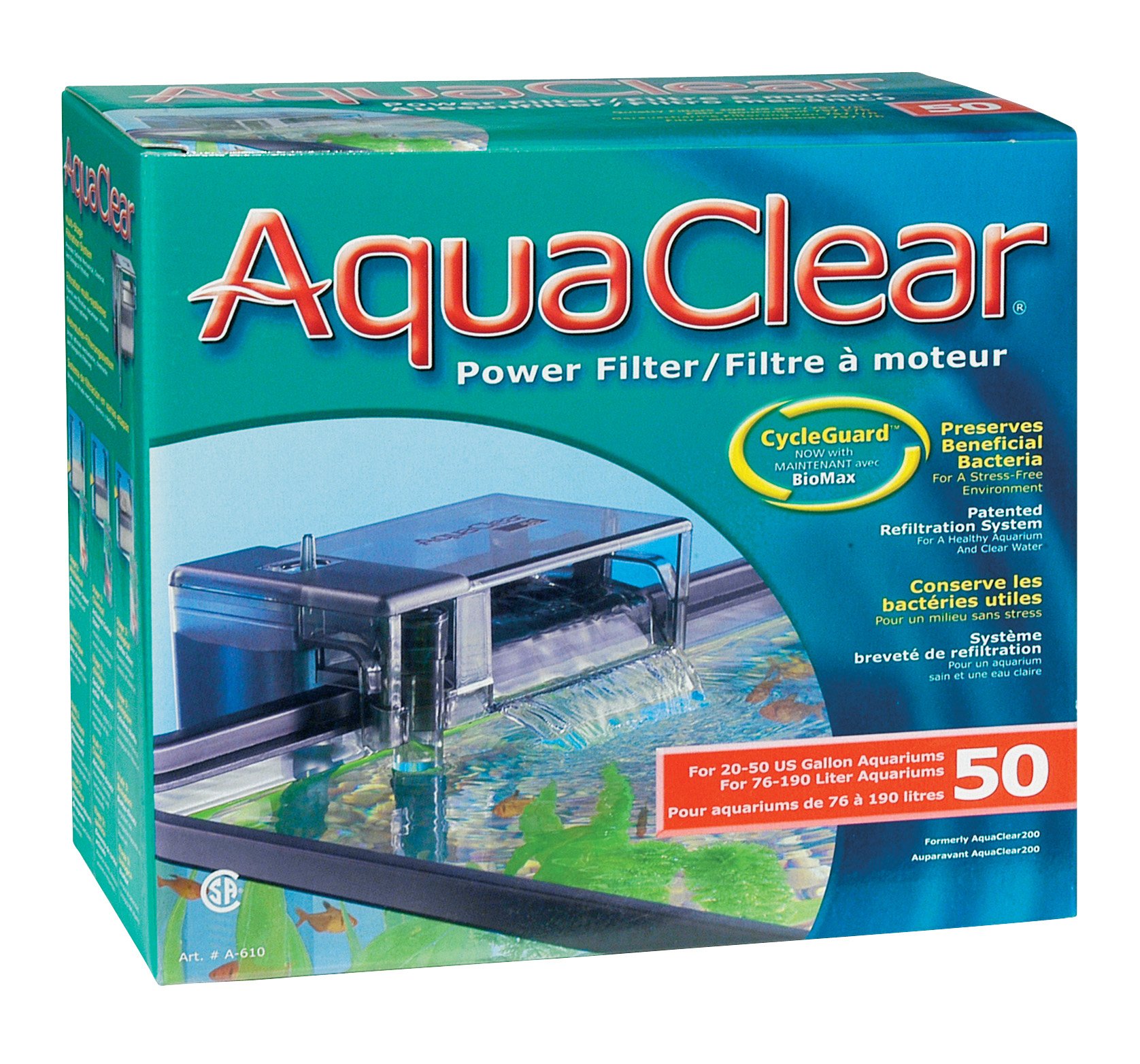 AquaClear 50 Power Filter 200GPH 110 V, UL Listed 2050gl eBay