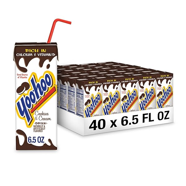 YOO-HOO COOKIES AND CREAM DRINK, 6.5 FL OZ BOXES, 40 PACK (4 PACKS OF 10)