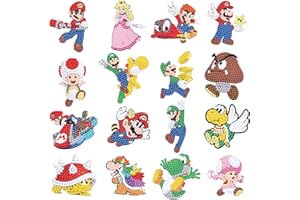 TRUMIL 16 Pcs 5D Diamond art Stickers Kits for Kids Arts and Crafts for Kids Ages 8-12 Easy to DIY Creative Diamond Mosaic Sticker Craft by Numbers Kits Boys and Girls Birthday Gifts