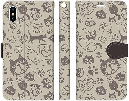 Amazon Co Jp Ruuu Iphonex Iphonexs 兼用 手帳型 スマホ ケース カバー 猫 イラスト 足あと 肉球 どうぶつ 動物柄 おしゃれ かわいい ユニーク 個性的 動物 くろねこ ねこ 可愛い 柄 家電 カメラ