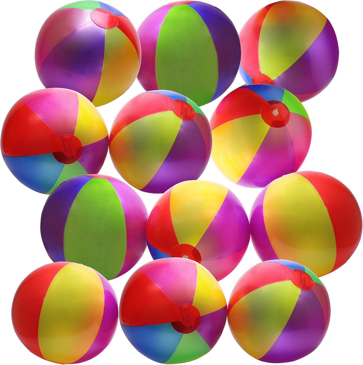 Metallic Inflatable Beach Balls 16 Inch - Beach Balls for Kids - Party Favors, Decorations, Pool Toys, Beach Toys - Metallic Color Beach Balls Bulk Pack of 12: Sports & Outdoors