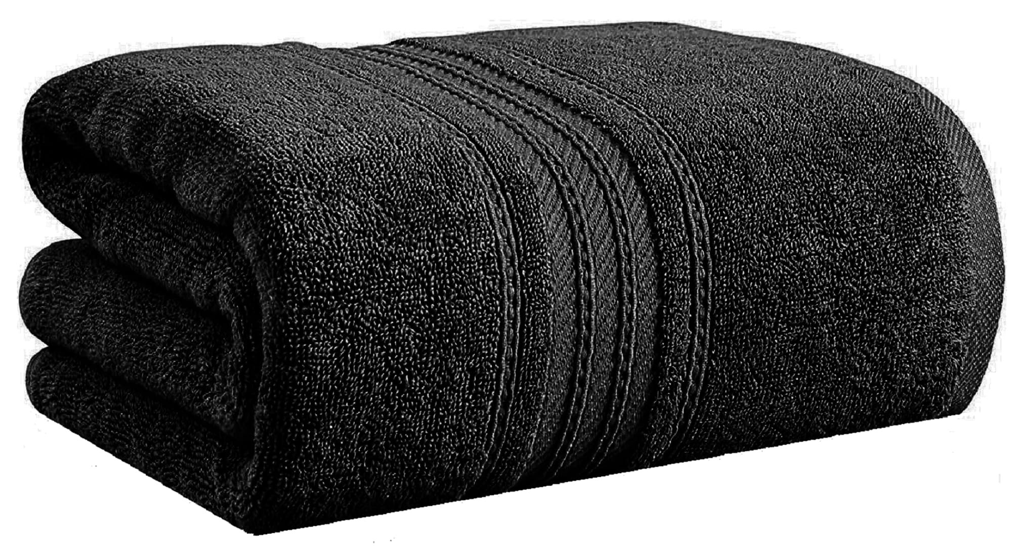 Super Jumbo Extra Large Bath Sheet (100 x 200 cm -700 GSM) Egyptian Cotton Luxury Big Bath Sheet Towel Body Wrap (Black)
