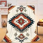 Boho Western Blanket Aztec Tribal Southwest Throw Blanket Southwestern Navajo Soft Cozy Fleece Fuzzy Stuff Plush Flannel Gifts for Girls Women Boys Kids Adults 40''x50''