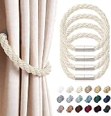 Pretty Jolly 4 Pack Magnetic Curtain Tiebacks Beige Modern Drape Holdbacks view 1