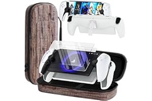 QUAGGY 3-in-1 Accessoris Kit Compatible with PlayStation Portal, EVA Carrying Case for PS Portal with Silicone Protective Cover with Stand,2 Pack Screen Protectors