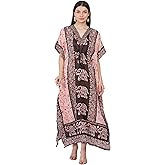 LAPSHA'S Floral Long Kaftan Kimono Maxi Dress Plus Size Gown Nightdress Kimono for Women