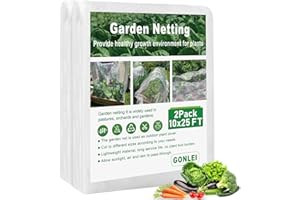 GonLei Garden Netting 2pack 10x25FT Fruits Tree Netting for Garden Protection,Garden Mesh Netting Plants Blueberry Shrubs Berry Barrier Mosquito Vegetables Covers Row Raised Bed Patio Mesh Netting