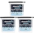 Absorb Pro - Moisture Absorber Tub with Activated Charcoal - 3-Pack - 18 oz Disposable Odor Eliminator Box & Dehumidifier for Garage, Home, Kitchen, Bedroom, Bathroom, Closet, Cars, and Boats