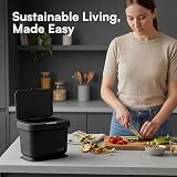 Tydi 4.5L Food Waste Bin with Press Button Lid Black Kitchen Compost Caddy view 8