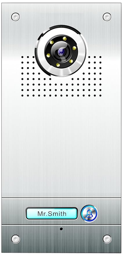 AE Farb-Videotürsprechanlage 1 Familie, Außeneinheit, Edelstahlfrontplatte, 1 Klingeltaster, Unterputzmontage, SAC562C-CK(N1)