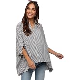 PinkBlush Charcoal Striped Button Up Dolman Maternity Top