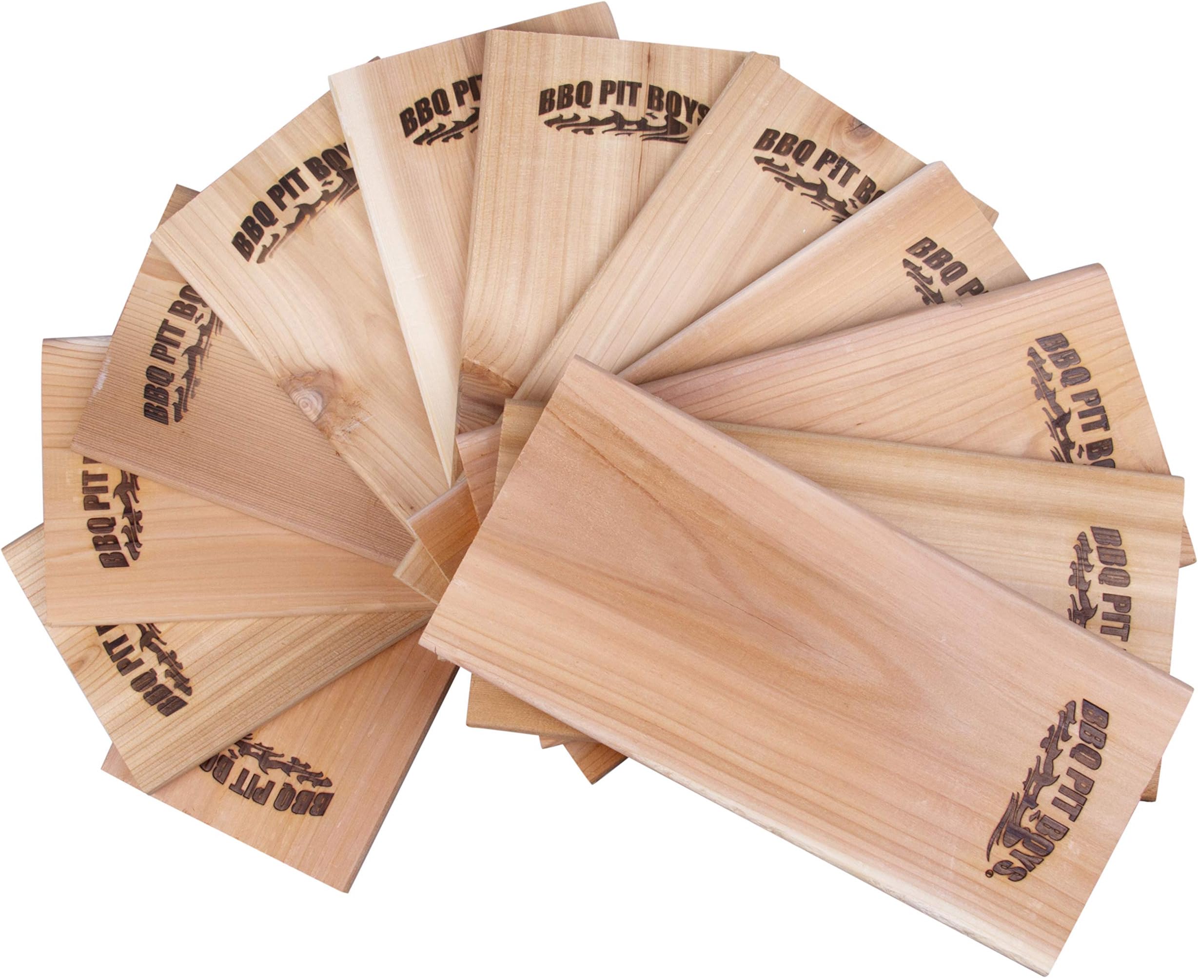 BBQ Pit Boys Grilling Planks - (1/2" Extra Thick) 12 Pack Premium Western Cedar Barbecue Steak, Burgers, Pork Chops, Fish More!- 5.5" x 11" - Great for Dad