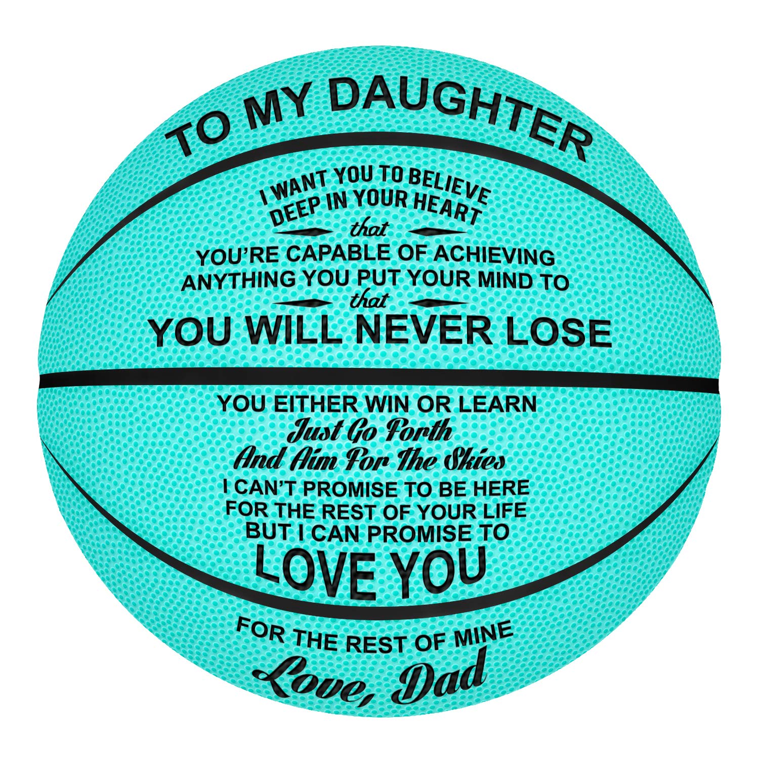 Kenon Customized Engraved Basketballs for Daughter, Personalized Indoor/Outdoor Game Leather Basketball, Best Gift for Daughter from Dad (Daughter(Dad))