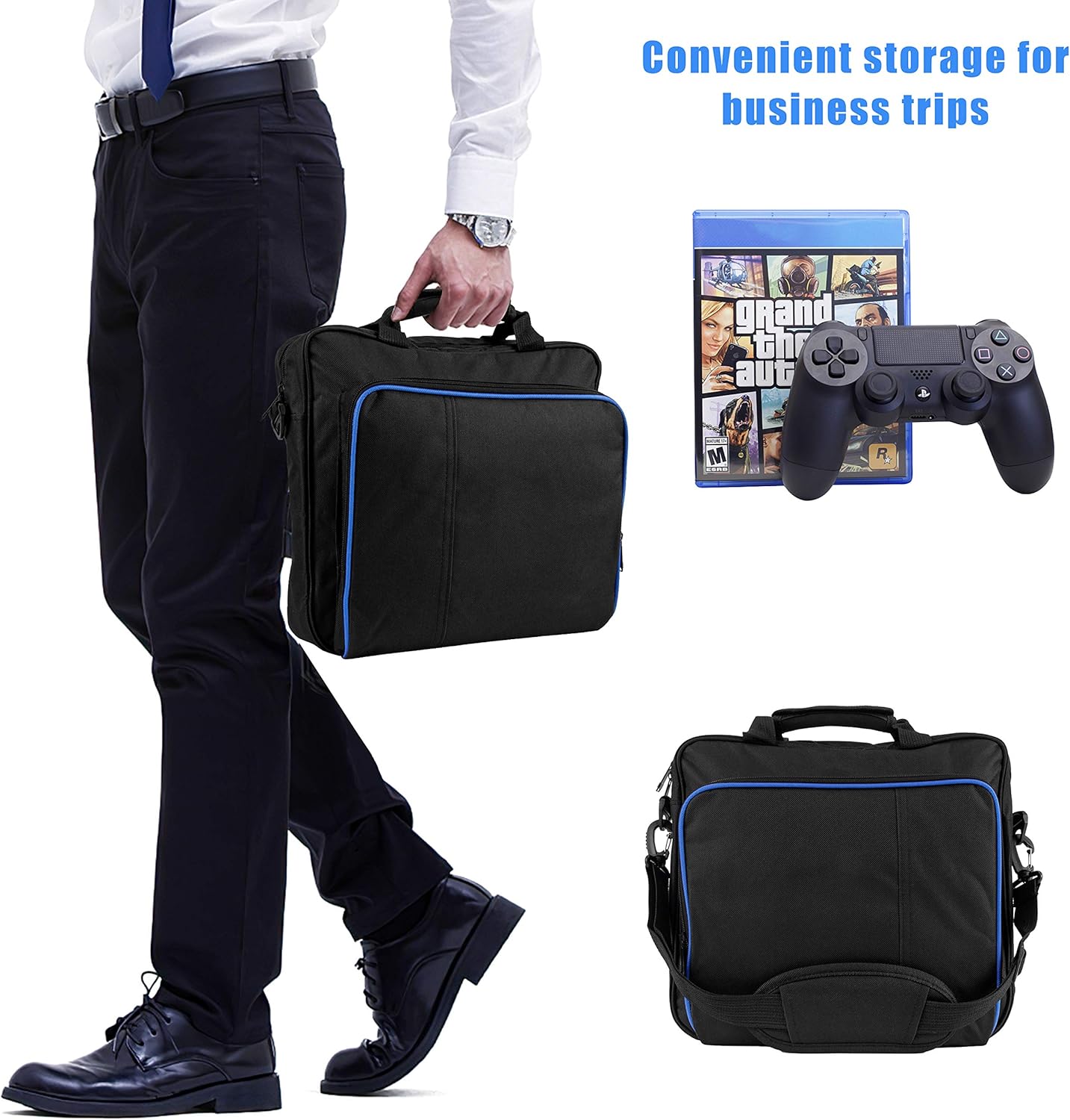 ROSEBEAR PS4 Carrying Case,Multifunctional Waterproof Carry Bag Travel Case Handbag Shoulder Bag for Sony Playstation 4 PS4 Console Storage Package Portable