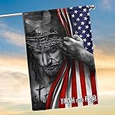 FLAGWIX Christian Patriot American Flags, Faith Over Fear God Flag - 4th of July Decorations for Home, Outside, Indoor Outdoor Flag, House Flag 30x40 - Double Sided, Heavy Duty Canvas, Fade Resistant